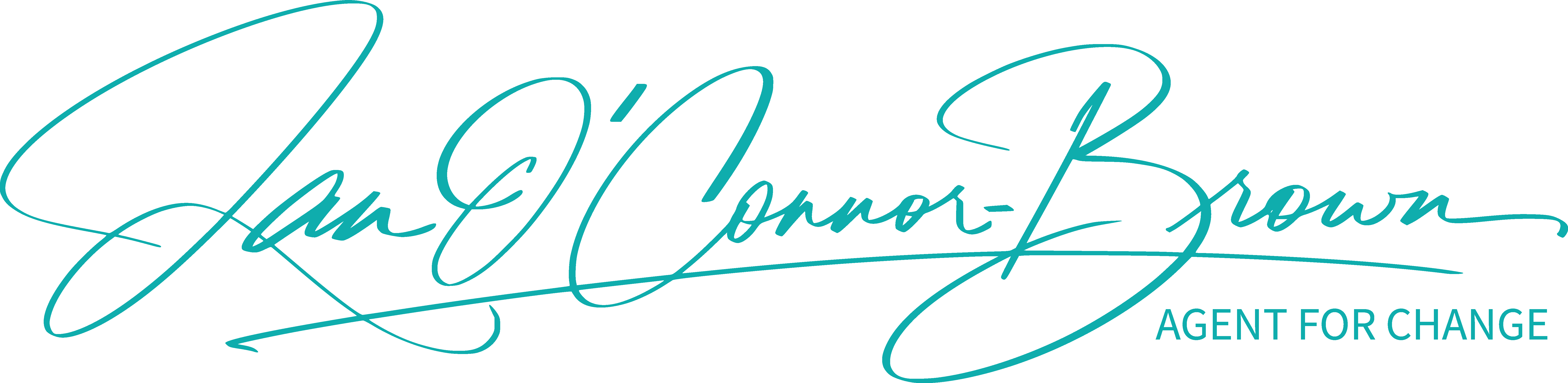 Jan OConnor Brown Black Long Logo. Handwritten Style.